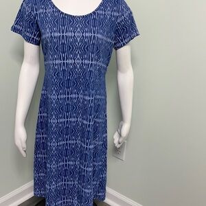 Fresh Produce blue white cotton batik print dress